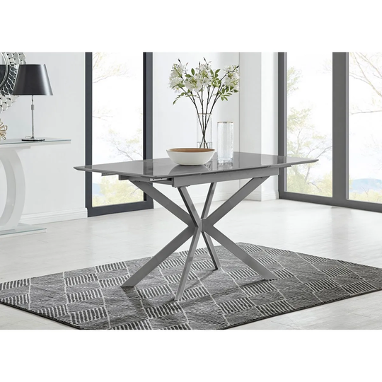 Furniture Box Lira Grey 6 Seater 120Cm Extending Dining Table