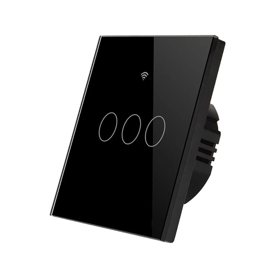 ENER-J Wifi Smart 3 Gang Touch Switch No Neutral Needed Black Body