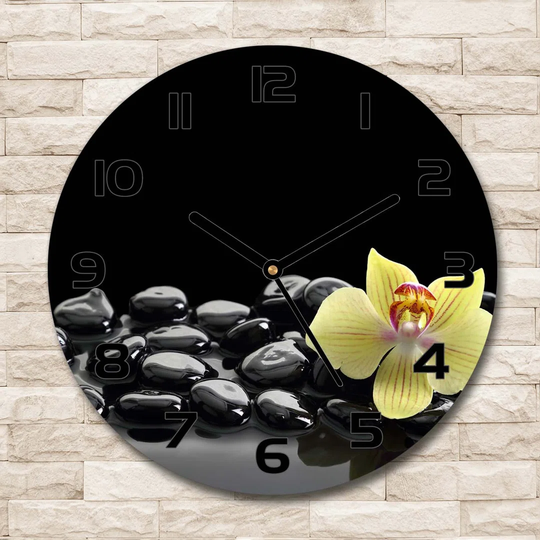Decoration Picture Art Modern Kitchen Living Room Orchid 30cm Silent Wall Clock