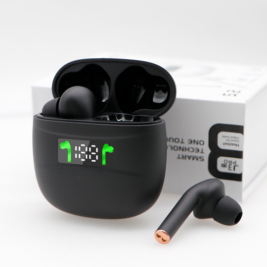 (Black) J3 Pro Wireless Earbuds Bluetooth 5.2 LED Display