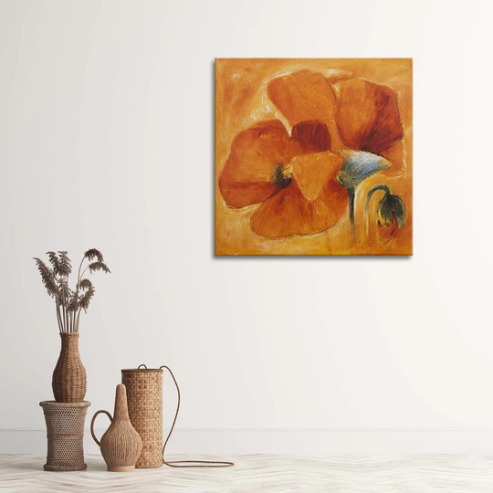 Canvas Print Flower Poppy Orange