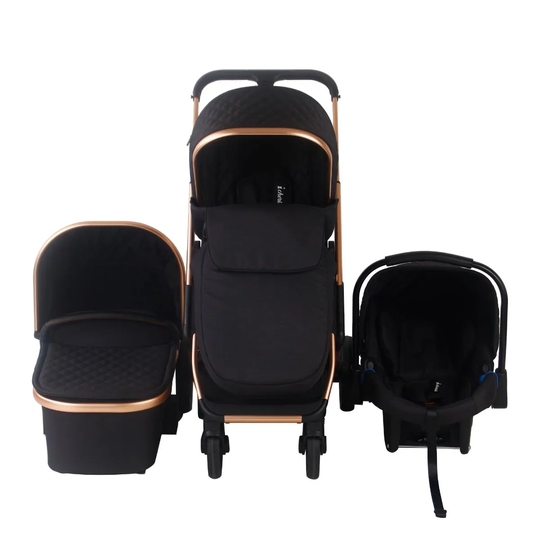 My Babiie Mb500 Rose Gold Black Quilted Travel System
