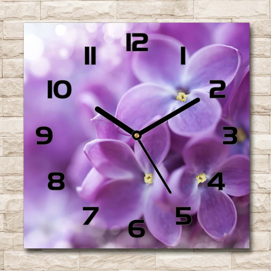 Helyn Lilac Flowers Silent Wall Clock