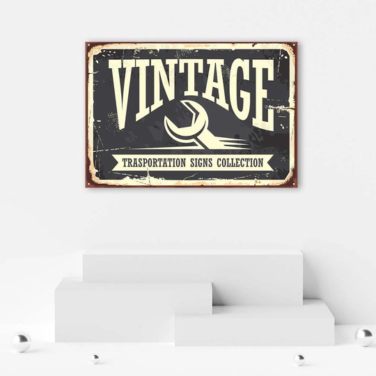 Canvas Print Sign Retro Vintage