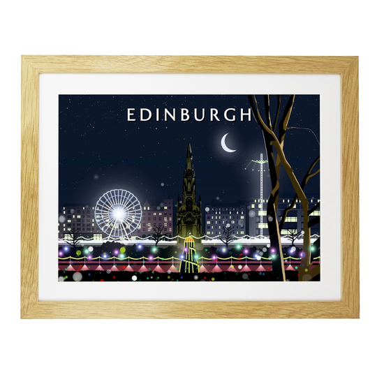 Edinburgh Night by Richard O'Neil - Graphic Art Print on Paper
