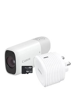 Canon Powershot Zoom Pocket-Sized Super Zoom Camera White Essential Kit Gb