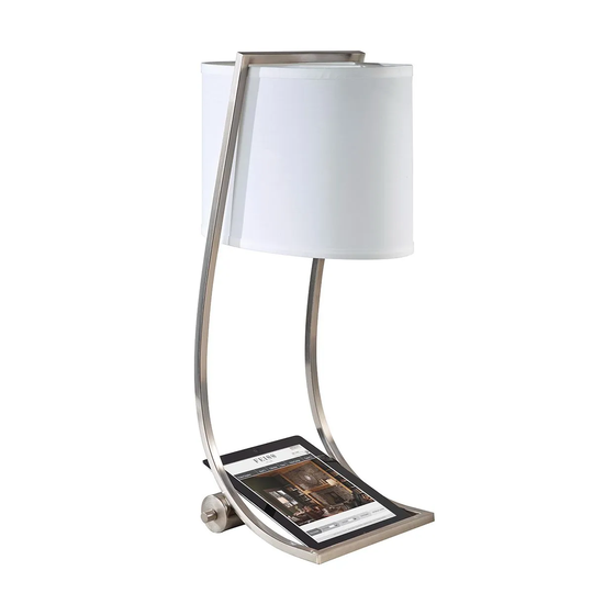 Feiss Lex 1 Light Table Lamp Brushed Steel