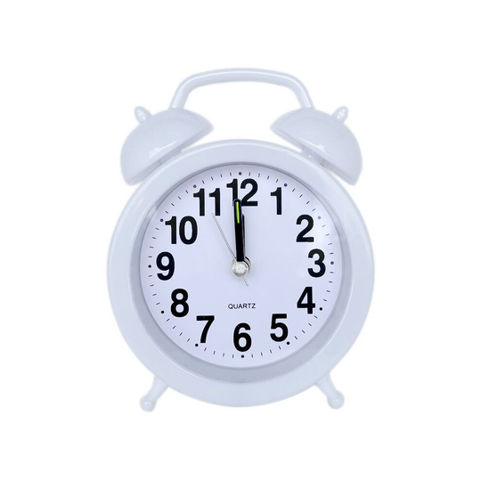 (White) New Big Alarm Clock Simple And Clear Number Student Alarm Clock Gift Clock
