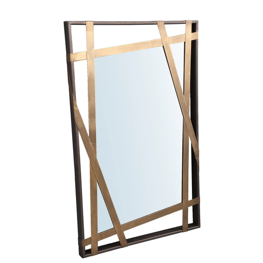 Jamaica Metal Framed Wall Mounted Accent Mirror in Gold