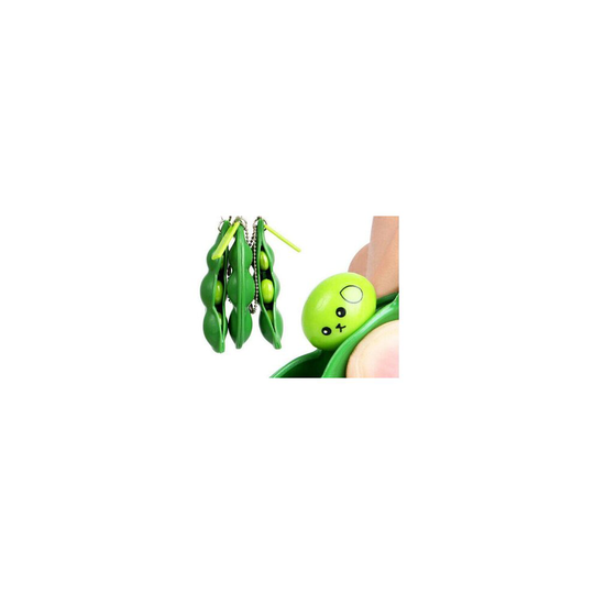 Fidget Bean Toy,Squeeze-a-Bean Dealmonkey Keychain Keyring Extrusion Bean Pea Soybean Stress Relieving Chain Toys (5pcs)