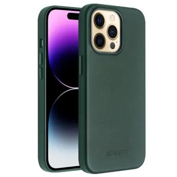 Qialino Premium Mag iPhone 14 Pro Leather Case - Green