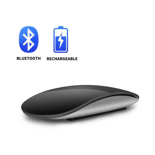 (Black) Bluetooth Wireless Mouse Rechargeable Magic Slim Multi-Touch Mice for Mac Os Laptop PC Windows