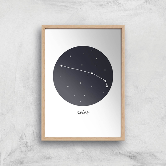 Aries Art Print - A4 - Wooden Frame