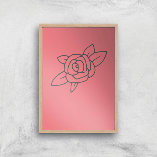 Rose Art Print - A2 - Wooden Frame