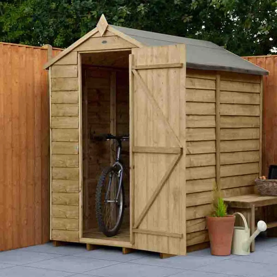 Forest Garden Overlap Pressure Treated 6' x 4' No Window Apex Shed