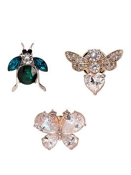 Jon Richard Bug Brooches Pack Of 3 - Gift Boxed