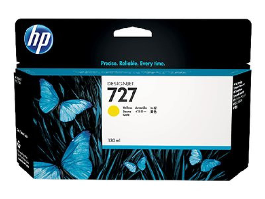 HP 727 Yellow Original Designjet Ink Cartridge - Standard Yield 130ml - B3P21A