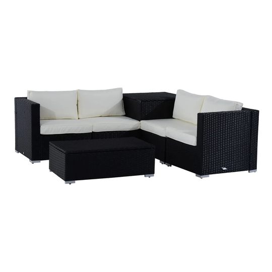 Outsunny 6Pcs Rattan Sofa Set Garden Sectional Garden Wicker Furniture Cushion