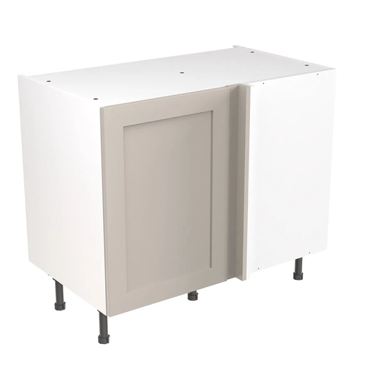 KitchenKIT Shaker 100cm Blind Corner Base Unit - Matt Light Grey
