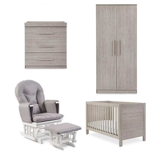 Ickle Bubba Grantham 5 Piece Bundle incl Sprung Mattress Grey Oak