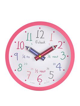Acctim Clocks Alma Kids Time Teach Wall Clock - Pink, Pink