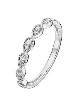 Love Diamond 9Ct White Gold 0.10Ct Diamond Eternity Ring
