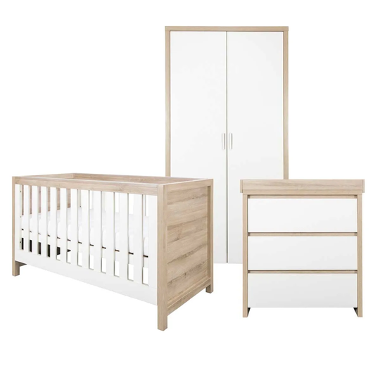 Tutti Bambini Modena 3 Piece Room Set - White and Oak