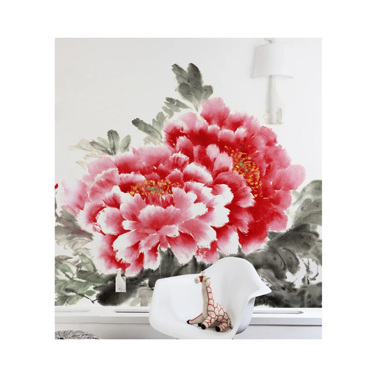 Jernej Chinese Brushink Floral Roses Garden Wallpaper