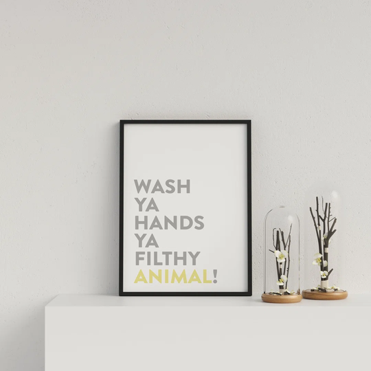 Typography Wash Ya Hands V3 Y&G