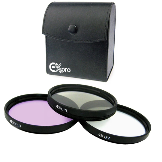 Ex-Pro 72mm Professional Multi Coated Glass Lens Filter Kit, UV, CPL Polarising