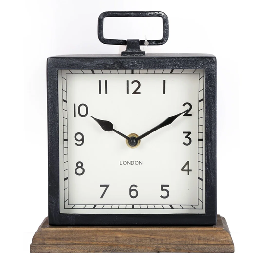 Analog Quartz Tabletop Clock in Black/White