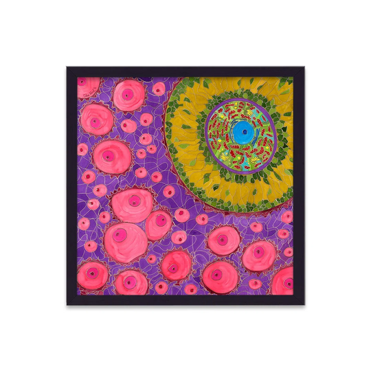Cellular Beauty Art 12 Yellow On Purple