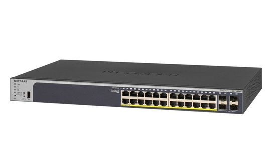 Netgear 24-Port Gigabit PoE+ Smart Managed Pro Switch with 4 SFP Ports