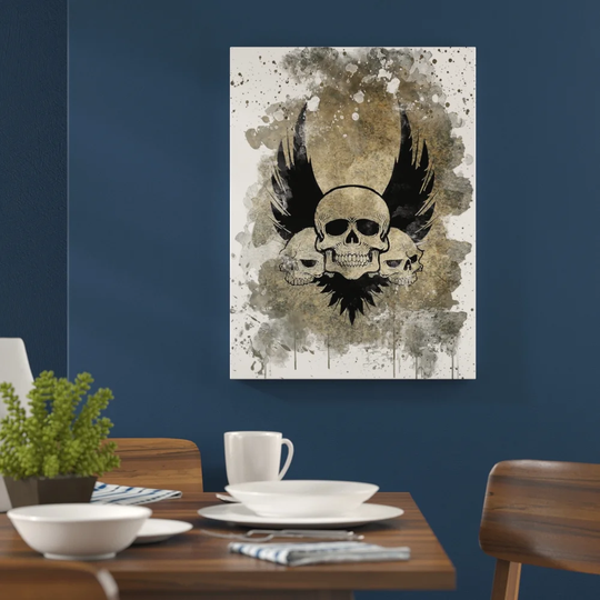 'Wings and Skulls' Graphic Art Print Poster