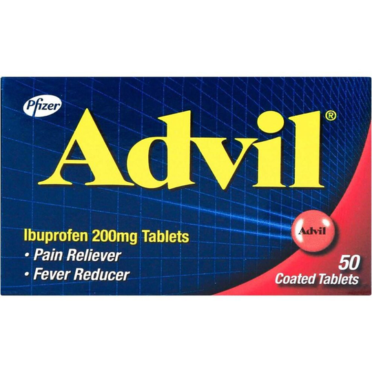 Advil Ibuprofen 200Mg Pain Reliever/Fever Reducer Coated Tablets 50'S