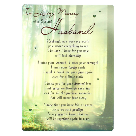In Loving Memory Open Graveside Memorial Card - Special Husband