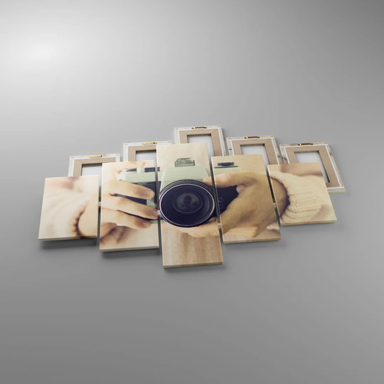 The Camera Retro - 5 Piece Wrapped Canvas Graphic Art