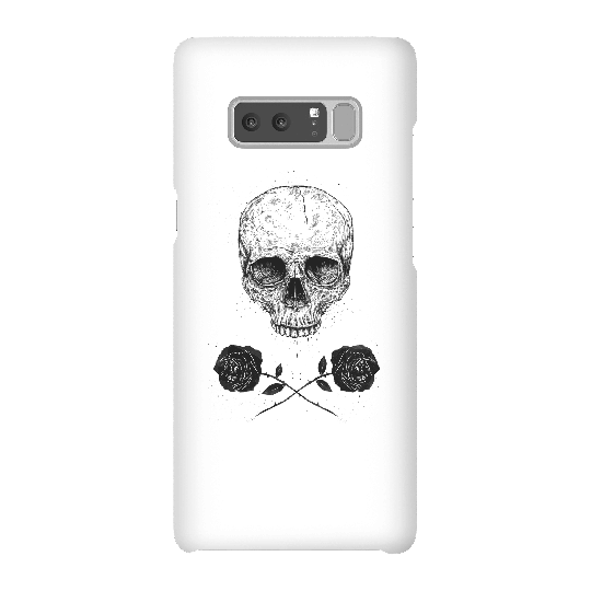 Balazs Solti Skull And Roses Phone Case for iPhone and Android - Samsung Note 8 - Snap Case - Matte