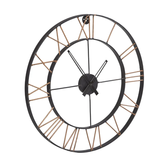 IH Design Large Industrial Style Clock Lincoln Metal