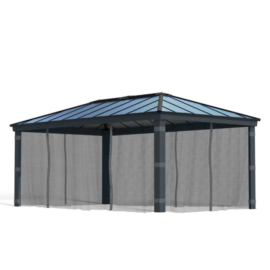 Palram - Canopia Canopia by Palram Dallas 6100 Garden Gazebo Netting Set 4Pc - Grey