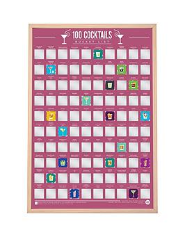 Gift Republic 100 Cocktail Bucket List Scratch-Off Poster