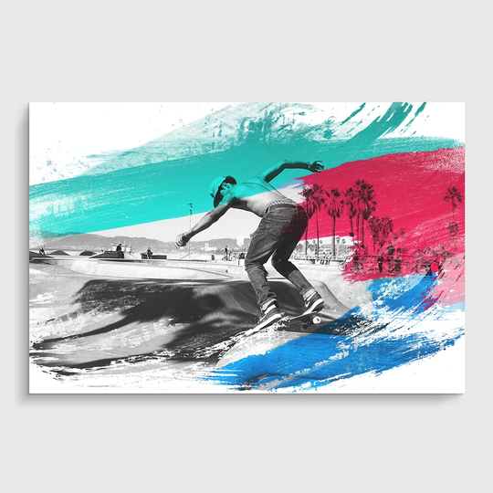 'Skateboarding Skater' Graphic Art Print Poster