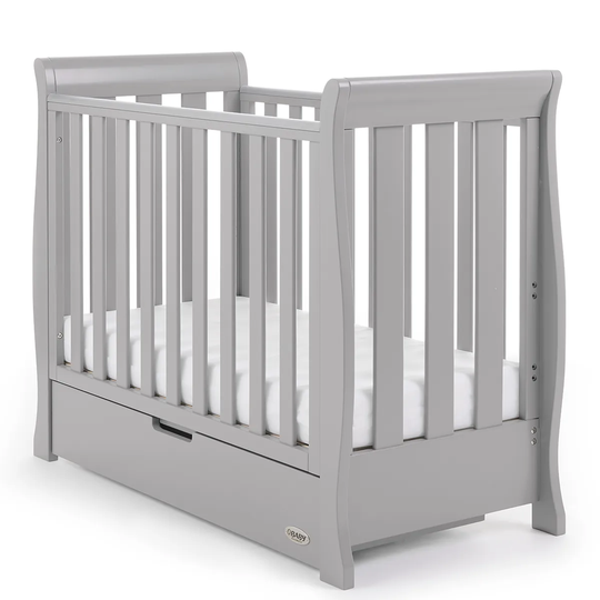 Obaby Stamford Space Saver Sleigh Cot - Warm Grey
