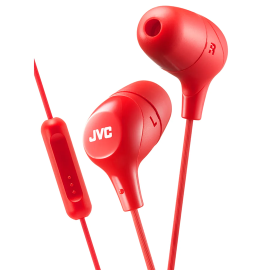 JVC Marshmallow Custom Fit In-Ear Headphones with Remote & Mic - Red