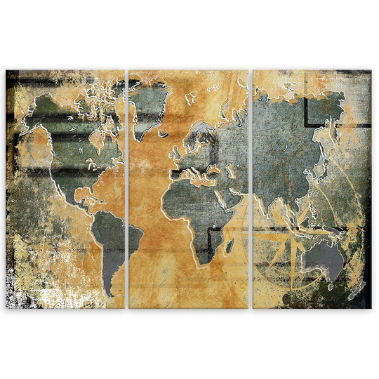 Canvas Print Retro World Map