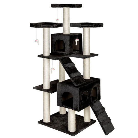 Tectake Cat Tree Scratching Post Knuti - Black