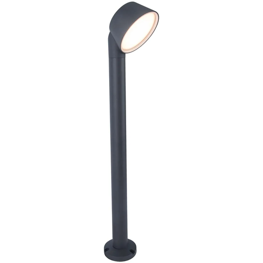 Lutec DAKOTA IP54 INTEGRATED LED POLE LIGHT WITH TUYA CCT CONTROL IN DARK GREY 800 LUMEN 2700-6500K