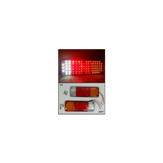 PAIR 12V LED REAR TAIL LIGHTS LAMP 4 FUNCTION TRAILER CARAVAN TRUCK LORRY 89 LED