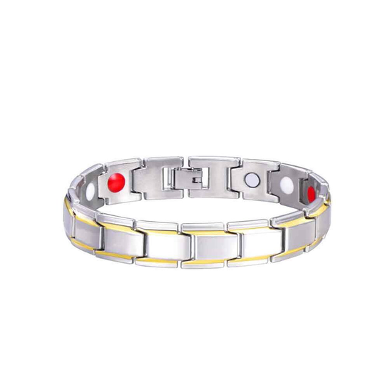 (Color9) Men Women Titanium Steel Therapy Energy Magnetic Bracelet Health Care Gift