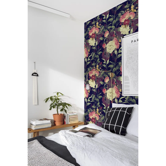Anayanci Vintage Flowers Floral Leaves Wallpaper